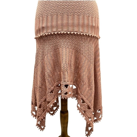 Jonathan Simkhai For Intermix Blush Crochet Handkerchief Hem Blush Dress - Picture 8 of 16
